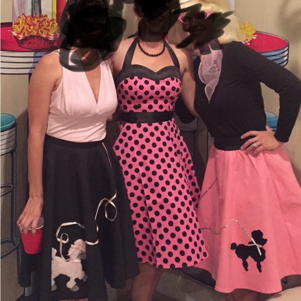 Retro Pink Polka Dot Dress